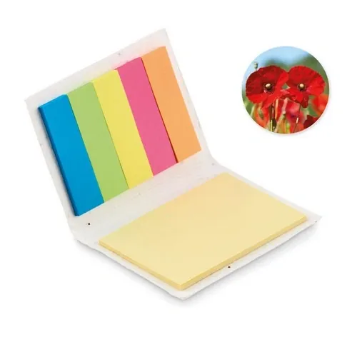 Bloc de notas amarillo con semillas de amapolas ref MO6510 - Blanco