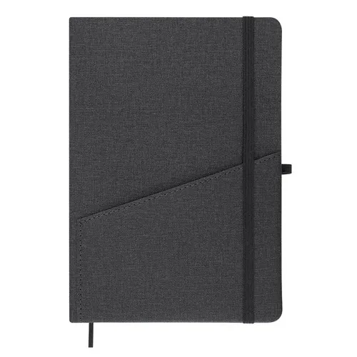 Bloc de Notas Rígido PU Reciclado con 80 Hojas ref 22011 - Negro