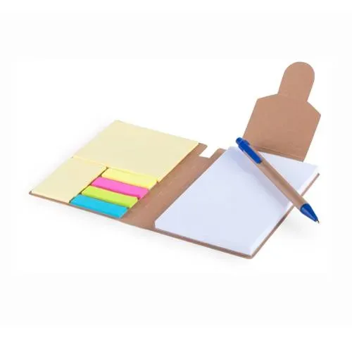 Bloc de Notas Adhesivas con Bolígrafo de Cartón Reciclado ref 4887 - 00
