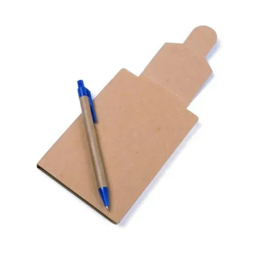 Bloc de Notas Adhesivas con Bolígrafo de Cartón Reciclado ref 4887 - 01