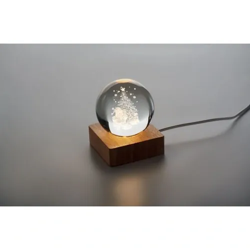 Adorno bola cristal Navidad con luz LED ref CX1541 - Item Detail Picture Madera