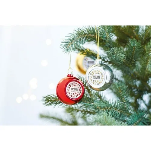 Bola navideña brillante para sublimación ref CX1466 - Printed Rojo