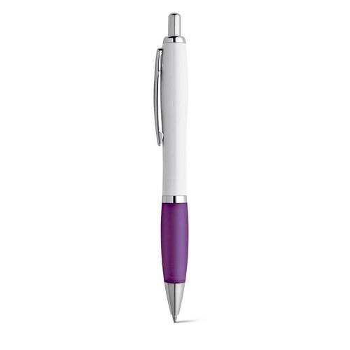 Bolígrafo ABS blanco con clip metálico antideslizante ref 81132