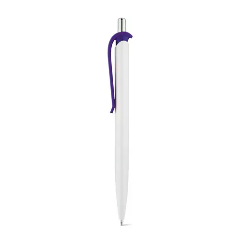 Bolígrafo ABS con clip tinta azul ref 91693 - Morado 01