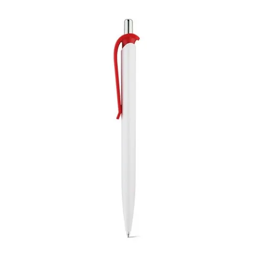 Bolígrafo ABS con clip tinta azul ref 91693 - Rojo