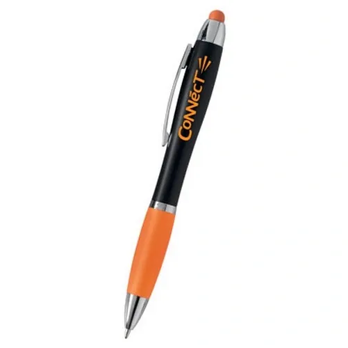 Bolígrafo ABS con grip de goma y touch para smartphones ref CO32 - Naranja