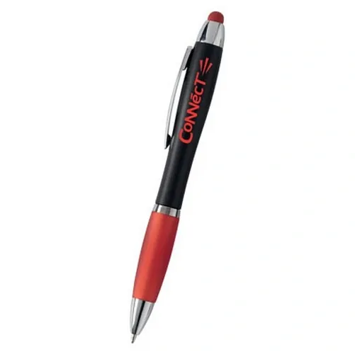 Bolígrafo ABS con grip de goma y touch para smartphones ref CO32 - Rojo