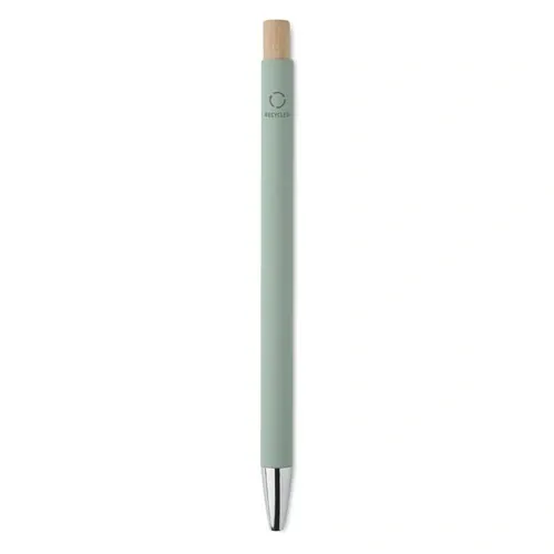 Bolígrafo reciclado de aluminio con pulsador de bambú ref MO2309 - Top Verde Menta