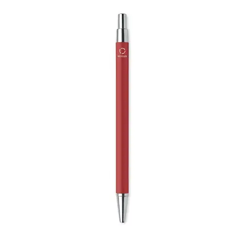 Bolígrafo reciclado con pulsador y tinta azul ref MO6560 - Rojo
