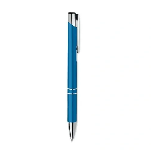 Bolígrafo reciclado de aluminio con pulsador tinta azul ref MO6561 - Side Turquesa