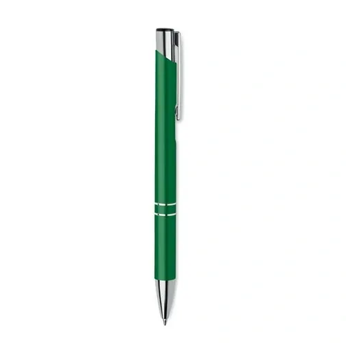 Bolígrafo reciclado de aluminio con pulsador tinta azul ref MO6561 - Side Verde