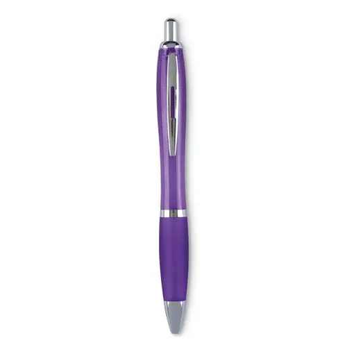 Bolígrafo automático con puntera blanda tinta negra ref KC3314 - Violeta Transparente