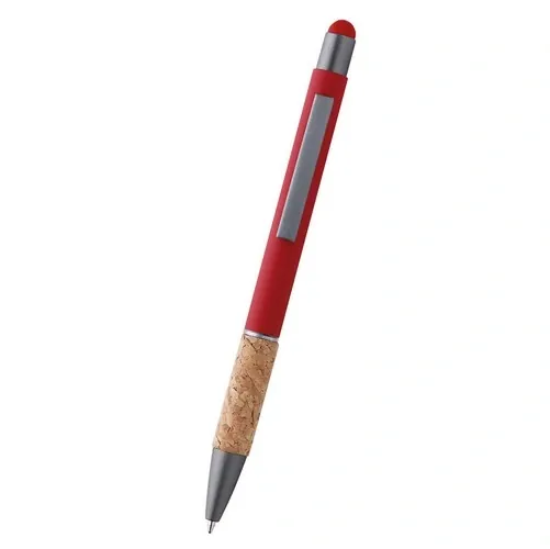 Bolígrafo azul con goma touch para dispositivos móviles ref TE32 - Rojo