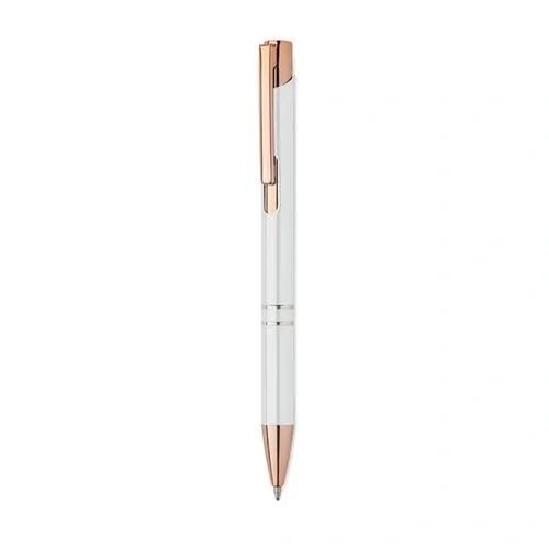 Bolígrafo reciclado de aluminio con pulsador ref MO2371 - Blanco