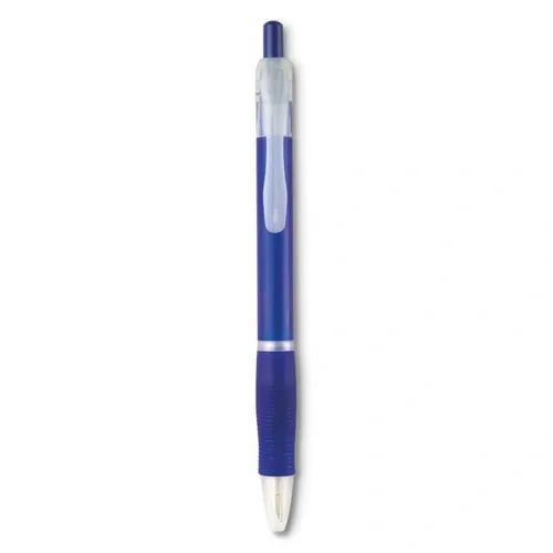 Bolígrafo de pulsador con grip de caucho tinta negra ref KC6217 - Azul Transparente