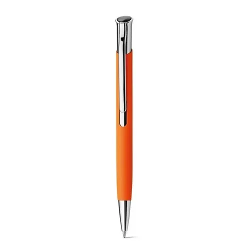 Bolígrafo de aluminio con acabado de goma tinta azul ref 81192 - Naranja 01