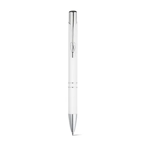 Bolígrafo de aluminio con acabado en goma ref 81141 - Blanco 01