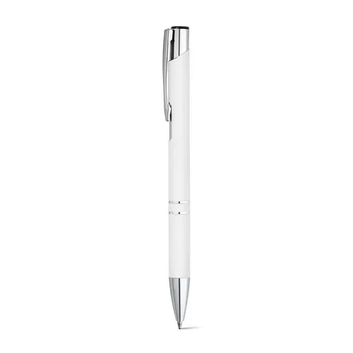 Bolígrafo de aluminio con acabado en goma ref 81141 - Blanco