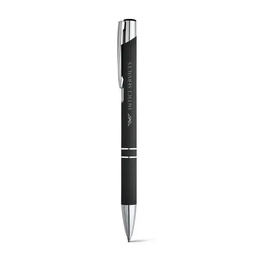 Bolígrafo de aluminio con acabado en goma ref 81141 - Negro