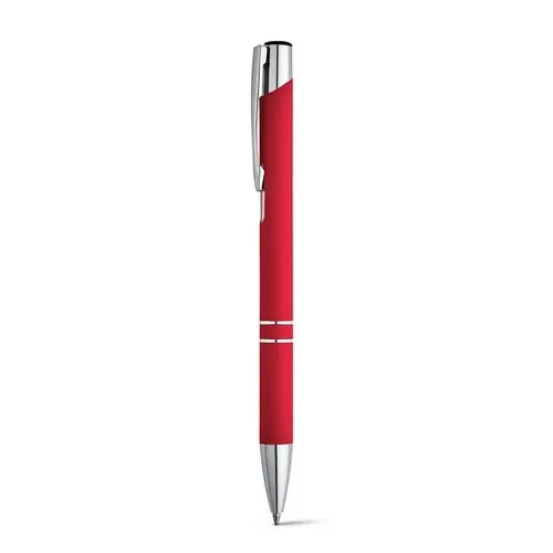 Bolígrafo de aluminio con acabado en goma ref 81141 - Rojo