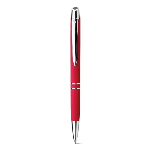 Bolígrafo de aluminio con acabado engomado ref 11083 - Rojo