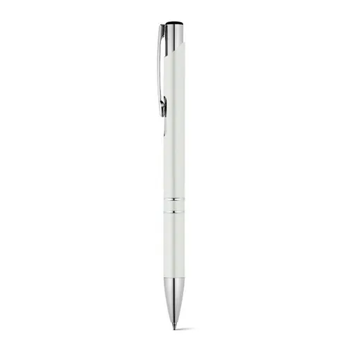 Bolígrafo de aluminio con clip acabado metálico ref 91311 - Blanco