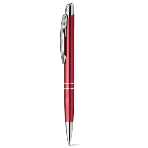 Bolígrafo de aluminio con clip escritura azul ref 11082 - Burdeos