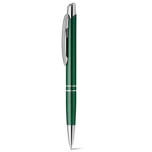 Bolígrafo de aluminio con clip escritura azul ref 11082 - Verde