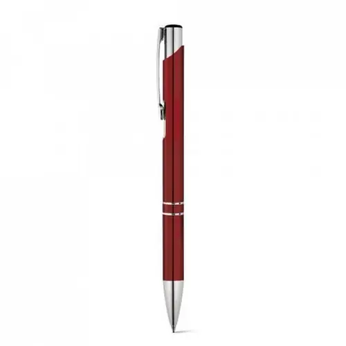 Bolígrafo de aluminio con clip y tinta negra ref 81165 - Burdeos