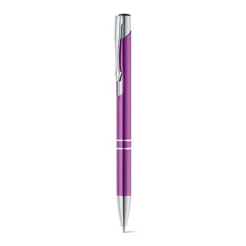 Bolígrafo de aluminio con clip y tinta negra ref 81165 - Morado