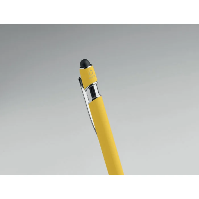 Bolígrafo de aluminio gomoso personalizable y ecológico ref MO2798 - Amarillo 00