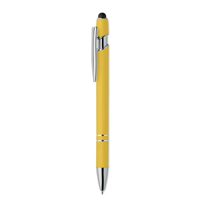 Bolígrafo de aluminio gomoso personalizable y ecológico ref MO2798 - Amarillo