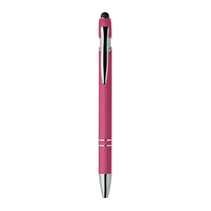 Bolígrafo de aluminio gomoso personalizable y ecológico ref MO2798 - Back Fucsia