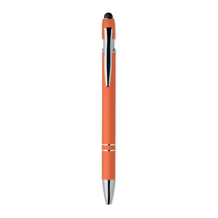 Bolígrafo de aluminio gomoso personalizable y ecológico ref MO2798 - Back Naranja