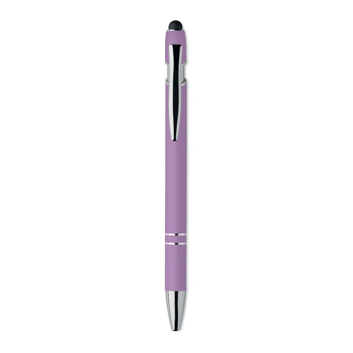 Bolígrafo de aluminio gomoso personalizable y ecológico ref MO2798 - Back Violeta