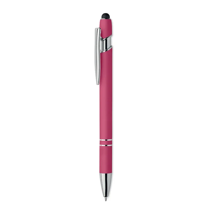 Bolígrafo de aluminio gomoso personalizable y ecológico ref MO2798 - Fucsia
