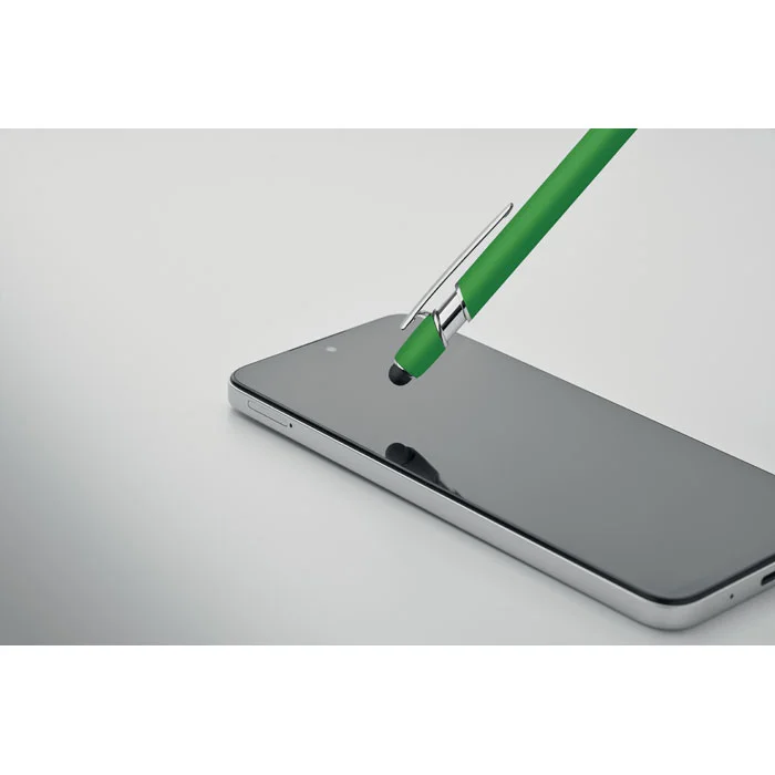 Bolígrafo de aluminio gomoso personalizable y ecológico ref MO2798 - Lima Abierta