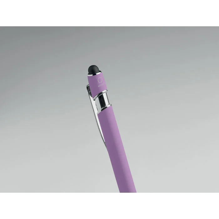 Bolígrafo de aluminio gomoso personalizable y ecológico ref MO2798 - Violeta 00