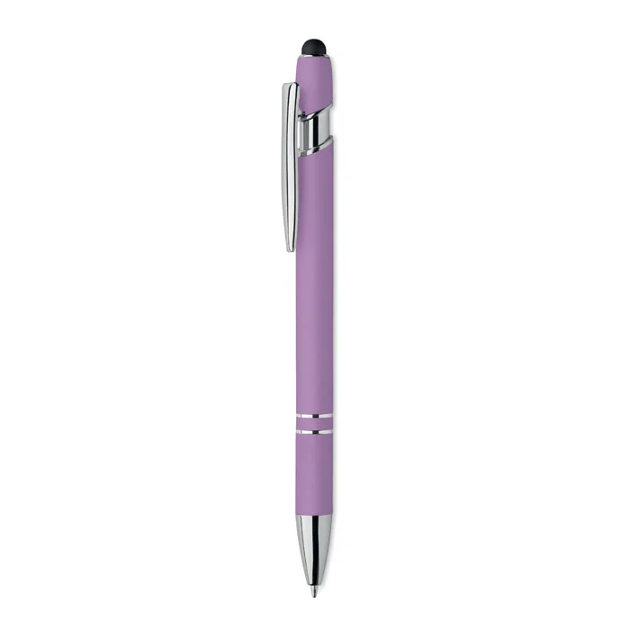 Bolígrafo de aluminio gomoso personalizable y ecológico ref MO2798 - Violeta