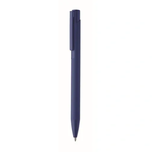 Bolígrafo de aluminio gomoso personalizable y ecológico ref MO2799 - Front Azul
