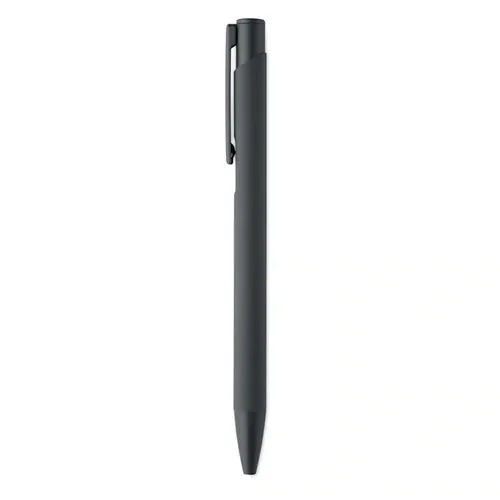 Bolígrafo de aluminio gomoso personalizable y ecológico ref MO2799 - Gris Piedra Side