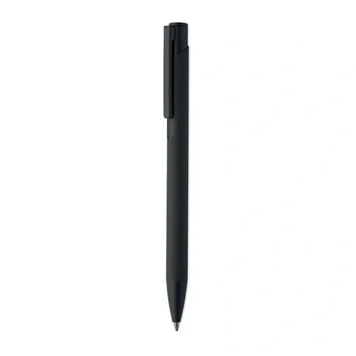 Bolígrafo de aluminio gomoso personalizable y ecológico ref MO2799 - Negro
