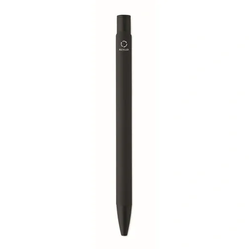 Bolígrafo de aluminio gomoso personalizable y ecológico ref MO2799 - Top Negro