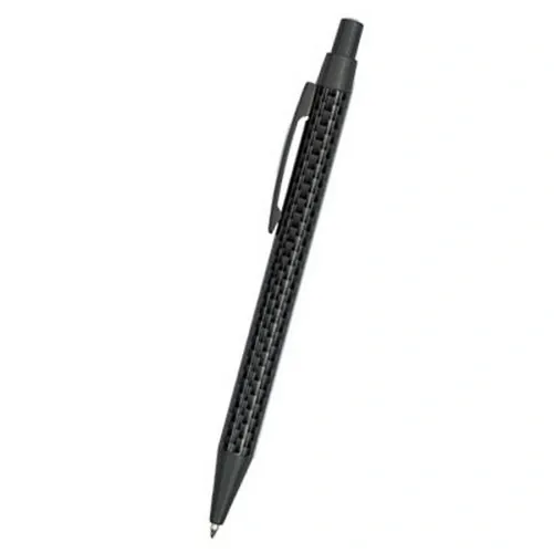 Bolígrafo de aluminio negro con recubrimiento fibra de carbono ref CA29 - Negro