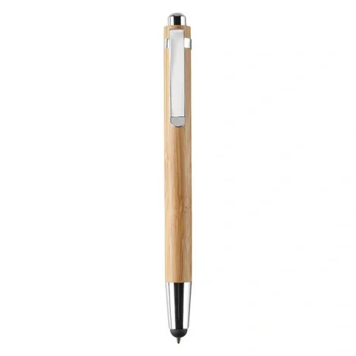 Bolígrafo de bambú con puntero táctil ref MO8052 - Front Madera
