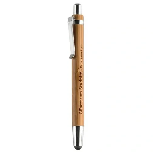Bolígrafo de bambú con puntero táctil ref MO8052 - Printed Madera