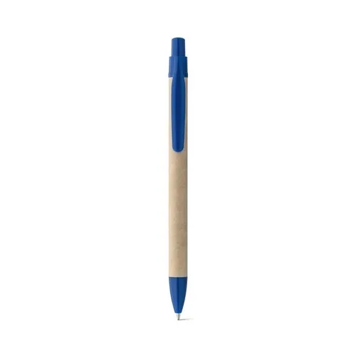 Bolígrafo de papel kraft con clip tinta azul ref 91628 - Azul 01