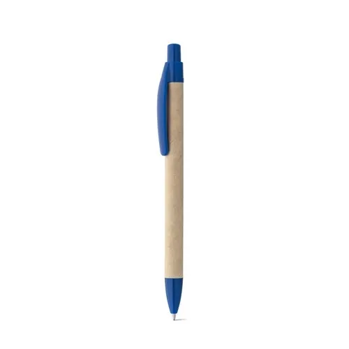 Bolígrafo de papel kraft con clip tinta azul ref 91628 - Azul 02