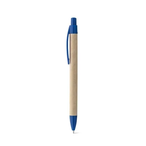 Bolígrafo de papel kraft con clip tinta azul ref 91628 - Azul