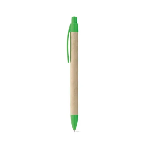 Bolígrafo de papel kraft con clip tinta azul ref 91628 - Verde 03